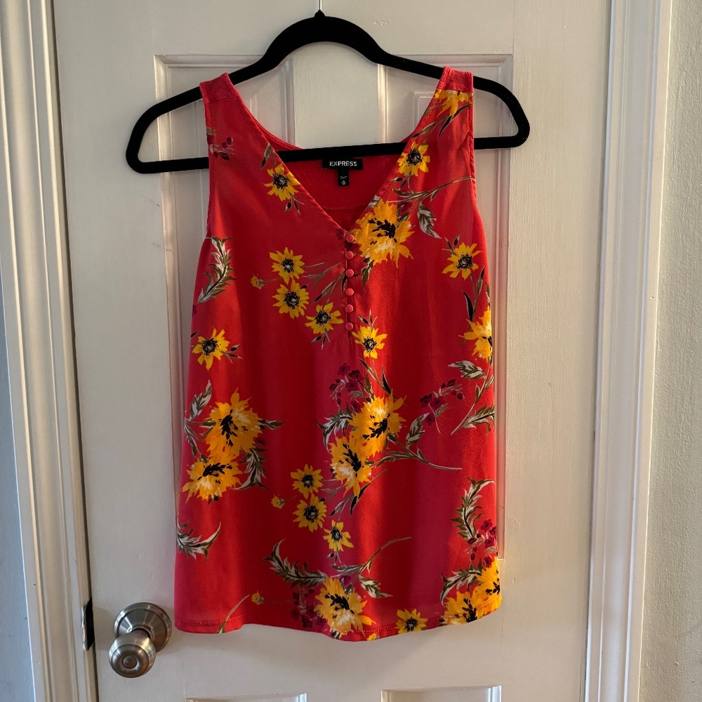 Express Floral Sleeveless Top